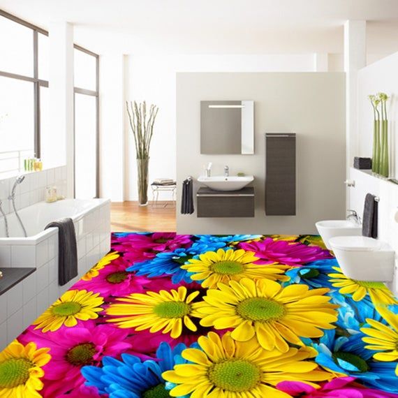 3D Cold Waterfall JJ4686FF Floor Wallpaper Murals Self-Adhesive Removable Bath Floor Waterproof floor Rug Mat Print Epoxy Kitchen