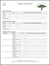 Family tree books to fill in