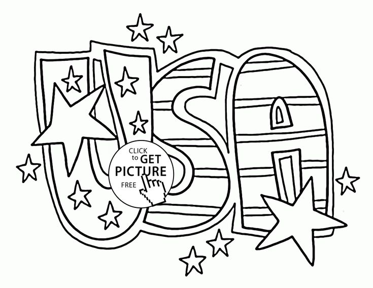 Independence Day of USA - coloring page for kids, coloring pages printables free - Wuppsy.com ...