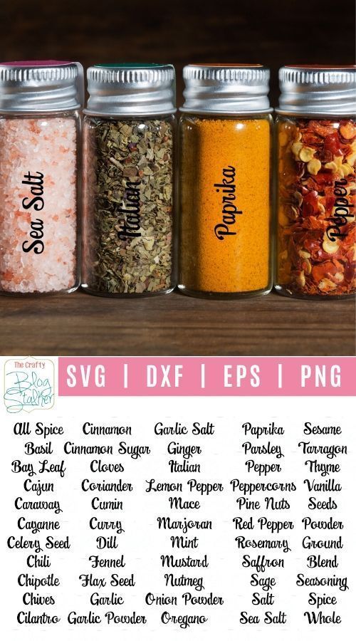 Spice Labels SVG - Herb Labels SVG Kitchen Labels Svg - Spice Jar - Salt - Pepper - Bundle ...