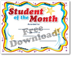free download student of the month certificate school student