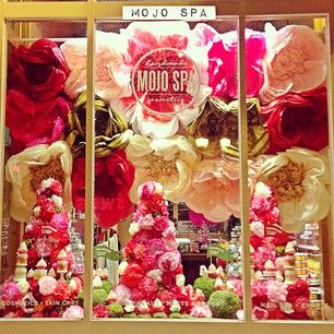 mojo spa mojospa instagram photos and videos display windows paper flower window display