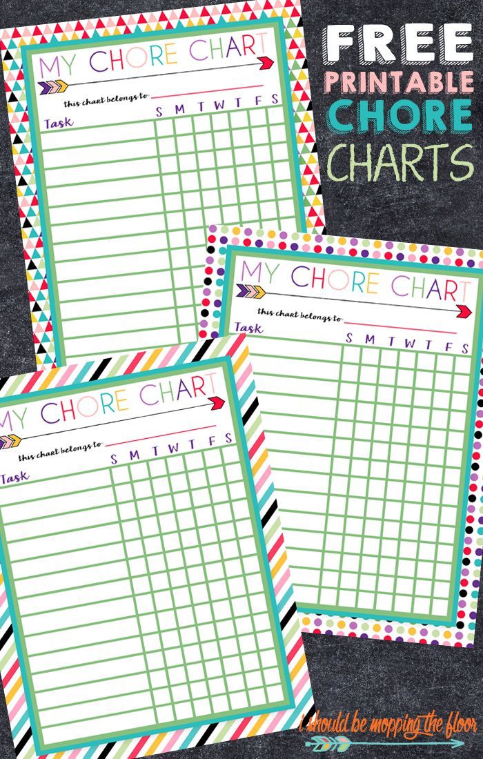 free printable chore charts for multiple children