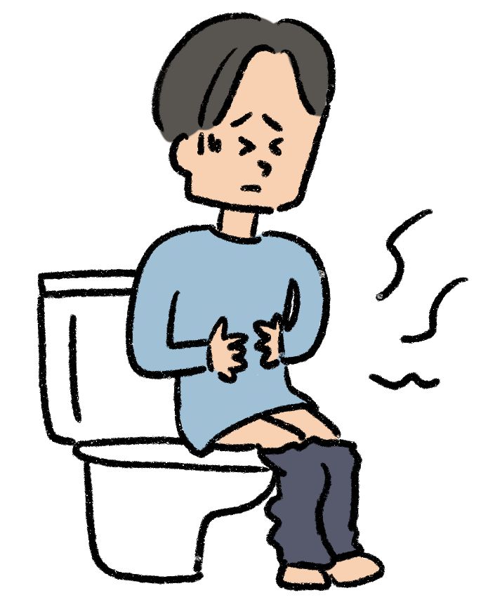 トイレに座っている便秘の男性のイラスト Onwaイラスト 男性 イラスト かわいいイラスト