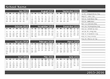 elementary school calendar templates