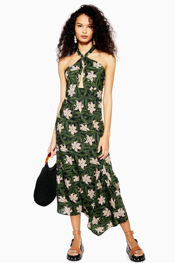 Topshop Ladies Midi Maxi Skirt Gypsy Boho Floral Summer Long Cocktail Dress £42