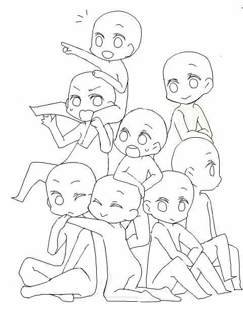 bases de dibujo :v - 3-★ | Drawing bases, Anime poses reference, Cute