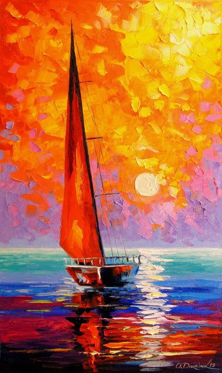 painting of sailboat abstract