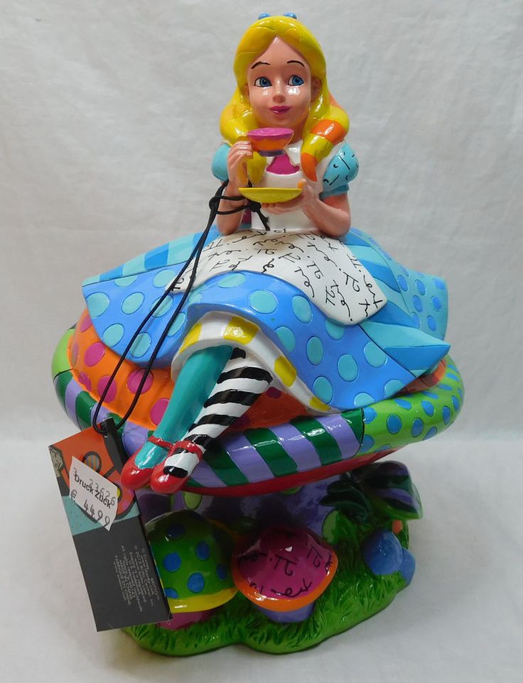 Enesco Disney by Britto Alice Mini 3.875 Stone Resin Figurine Enesco Disney by Britto Alice Mini 3.875 Stone Resin Figurine