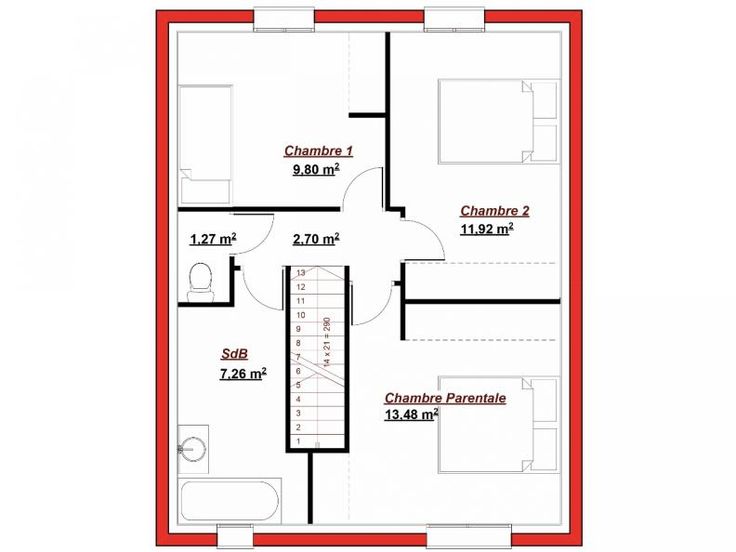 plan de maison 70 m