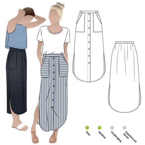 Indigo Maxi Skirt Sewing Pattern By Style Arc Indigo Maxi Skirt Sewing Pattern By Style Arc