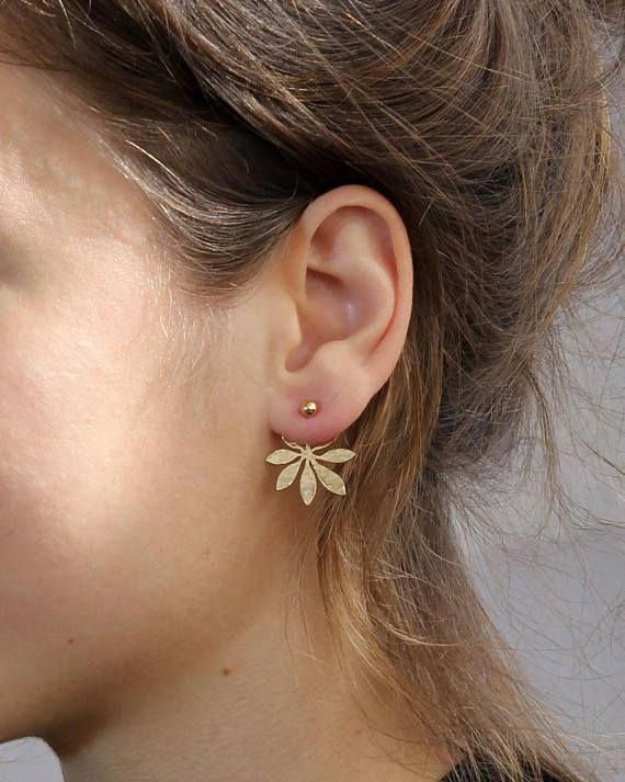 Gold Ear Jacket Earring Dainty Jewelry Dainty Gold Earrings Ear JAcket Gold Unique Jewelry Ear Climber Trending Jewelry