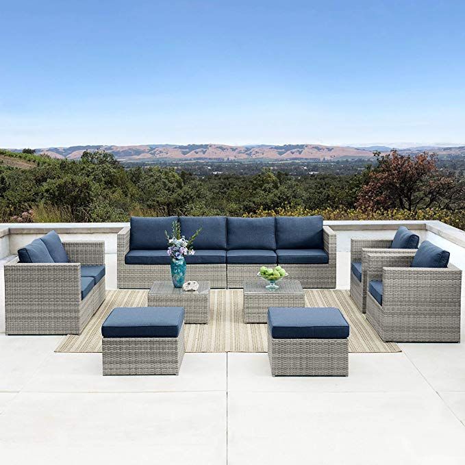 Supernova Outdoor Furniture 12 Pieces Garden Patio Sofa Set Wicker Rattan Sectional With Cushions No Assembly Backyard Wicker Rattan Sectional With Cushions, No Assembly Required Outdoor Furniture