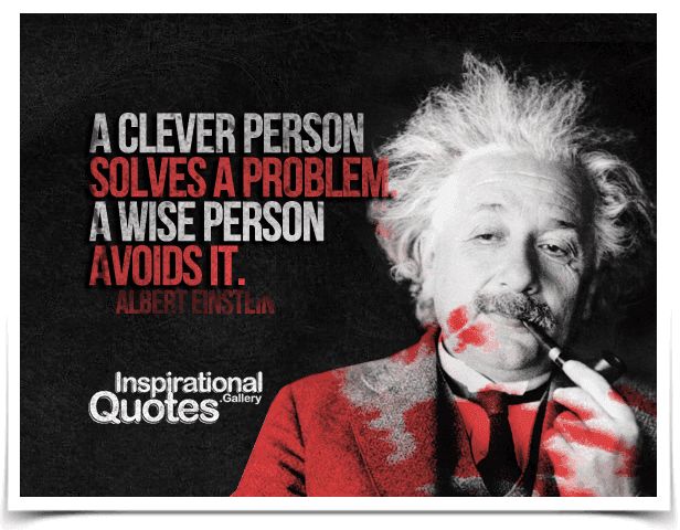 A Clever Person Solves A Problem A Wise Person Avoids It Quote By a-clever-person-solves-a-problem-a-wise-person-avoids-it-quote-by