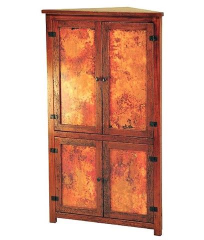 Tall Corner Cabinet With Copper Panels Decorating Tall Corner Cabinet With Copper Panels