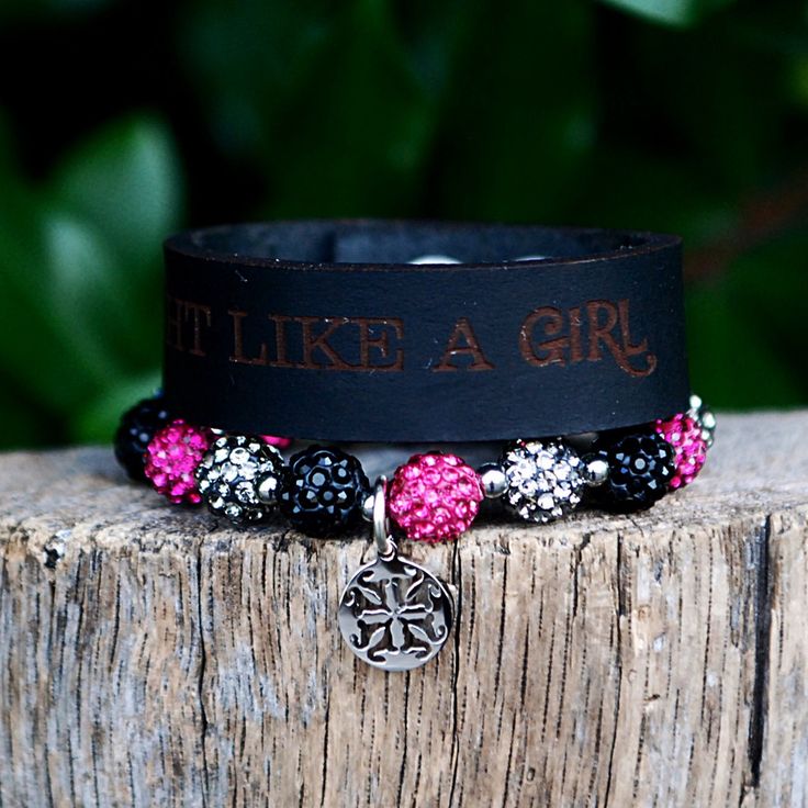 Fight Like A Girl Kaleidoscope Rustic Cuff Fight Like A Girl Kaleidoscope Rustic Cuff