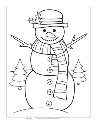 a snowman with a hat and scarf