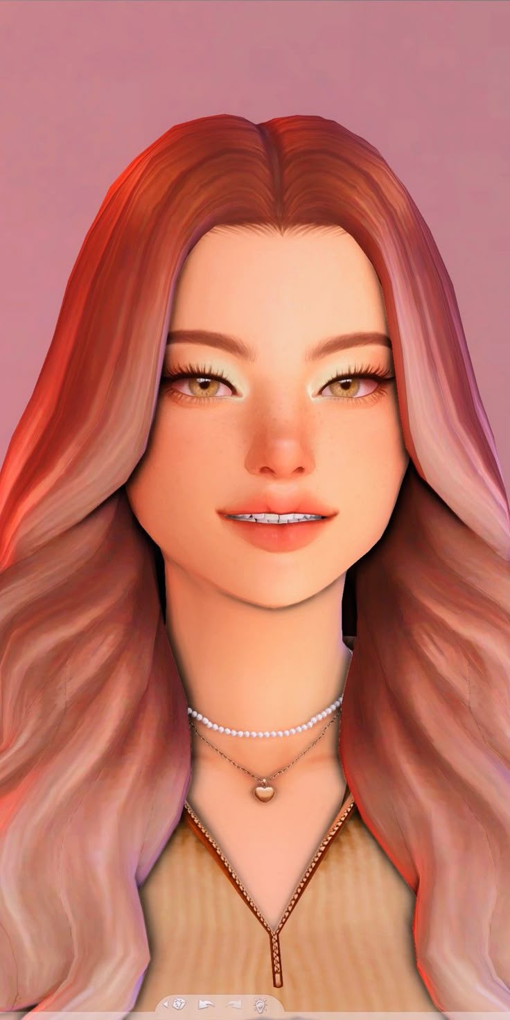 A Digital Painting Of A Woman With Long Red Hair And Necklaces On Her Neck a-digital-painting-of-a-woman-with-long-red-hair-and-necklaces-on-her-neck