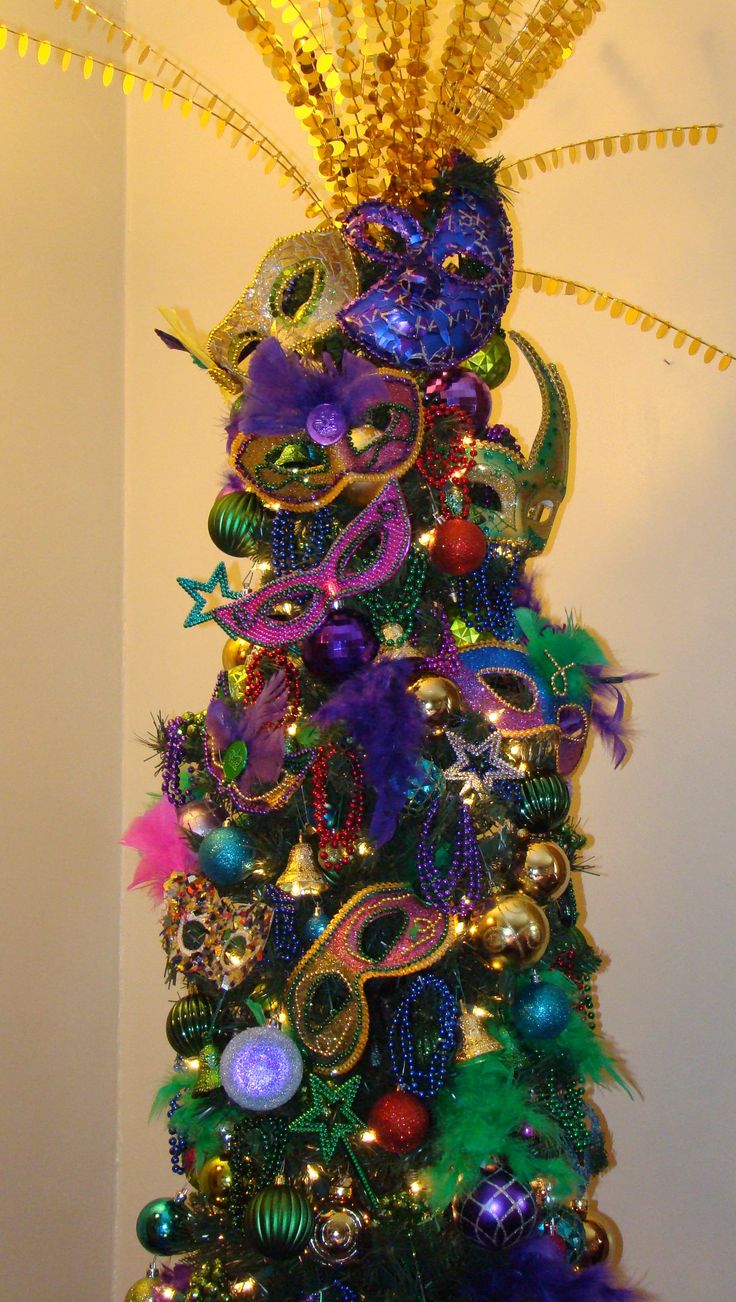 my christmas tree mardi gra inspired made the masks from mardi gra christmas tree