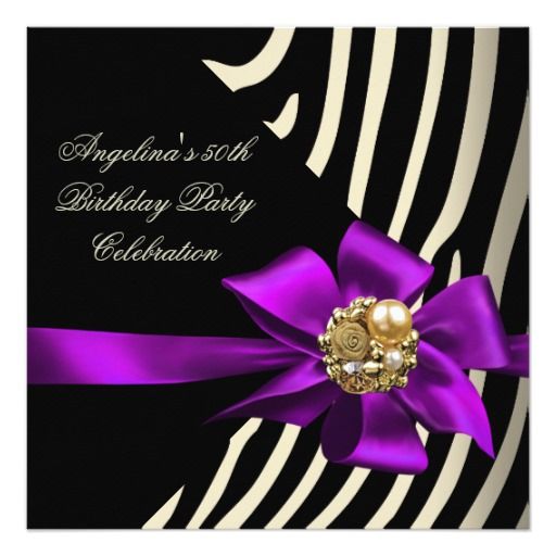 purple birthday invitations
