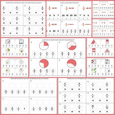Ejercicos de fracciones para repasar en Primaria | Homeschool ... Ejercicos de fracciones para repasar en Primaria | Homeschool ...