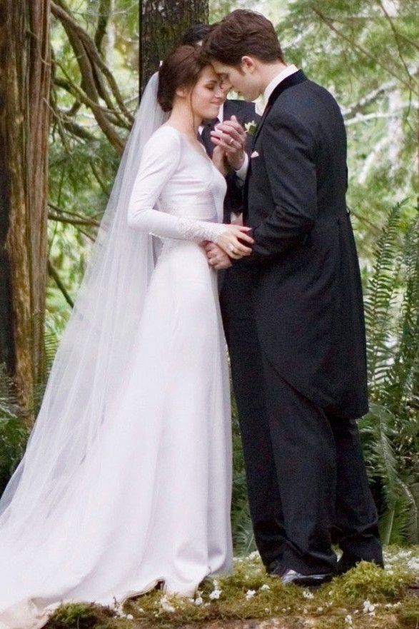 Kristen Stewart Long Sleeves Wedding Dress In Twilight