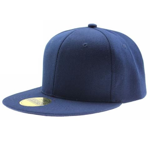 Royal Blue Fitted Flat Bill Plain Solid Blank Baseball Cap Caps Hat Hats 7 SIZES