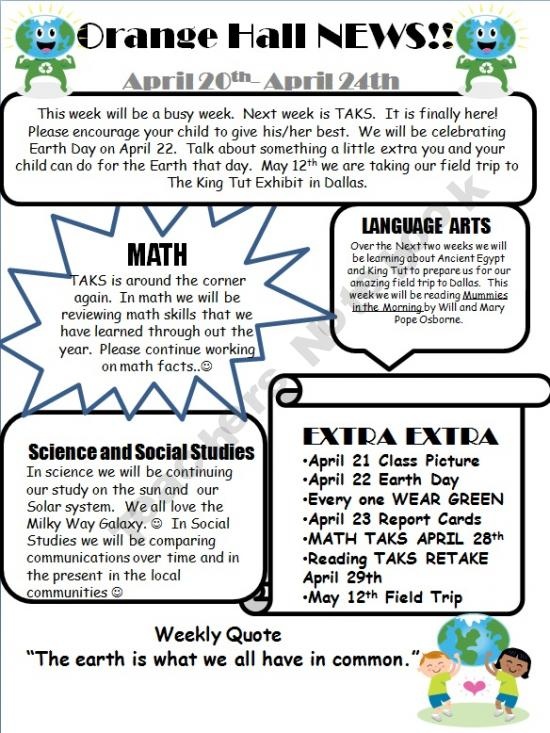 21 best Classroom Newsletters images on Pinterest Newsletter ideas
