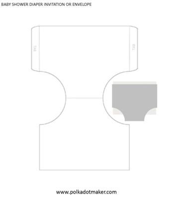 Diaper Template: The diaper template is so versatile, use it to make cards for welcoming new babies or use it for baby shower invitations: It can be used as an envelope,