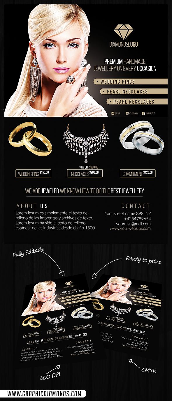 <strong>Jeweler & Jewelry Store Flyer & Ad Template</strong> Design Free jewelry flyer templates