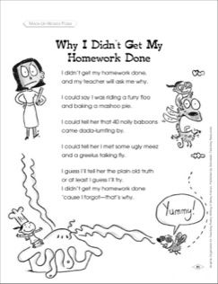 why i didn't get my homework done poem