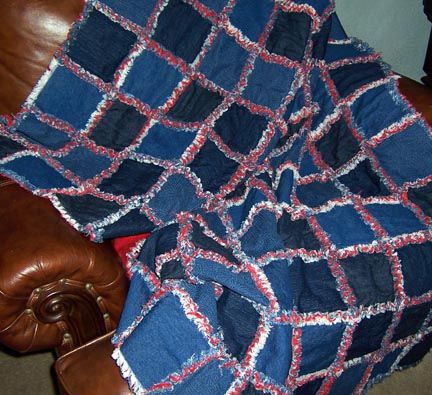 blue jean rag quilt green upcycled crafts pinterest christmas quilting projects free