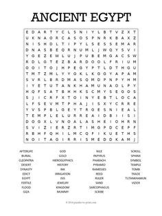 Free Printable Ancient Egypt Word Search Ancient egypt for kids Free Printable Ancient Egypt Word Search Ancient egypt for kids