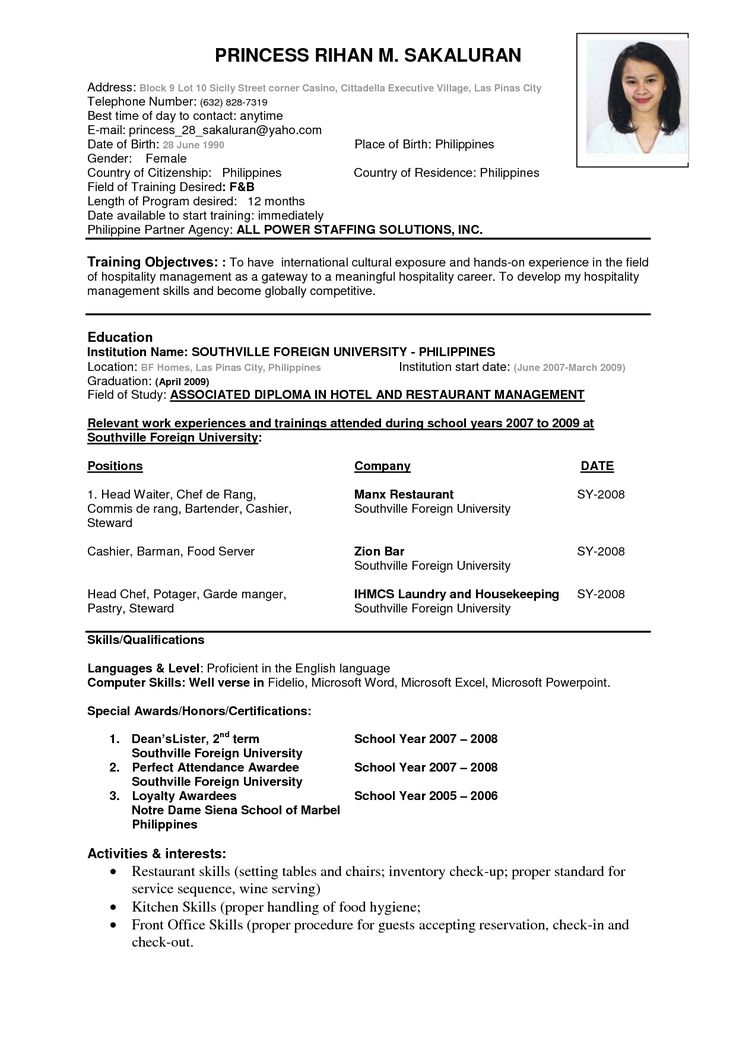 format of a resume cover letter