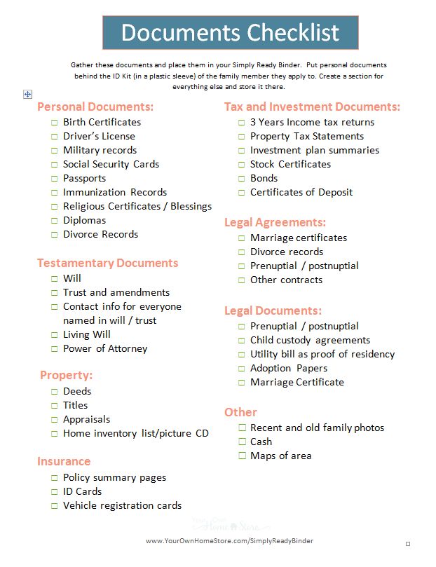How to create a complete emergency important documents grab and go
