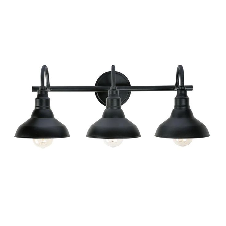 Manor Brook Barnes 3 Light Black Vanity Mb100363 The Home Depot Rustic Lights Farmhouse Rustic Vanity Lights Farmhouse, Bathroom Single Light Fixtures