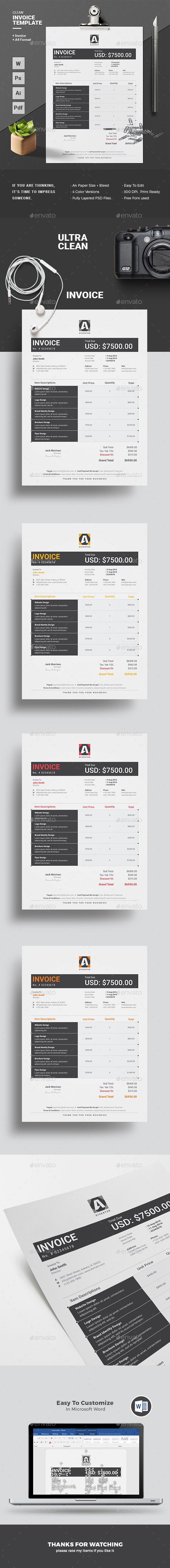 Invoice Template PSD, Vector EPS, AI Illustrator, MS Word. Download here: https://graphicriver.net/item/invoice/17414440?ref=ksioks