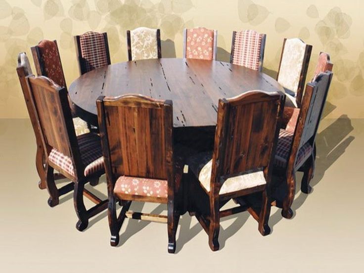 Dining Room Rustic Round Table Design Image 5 That Looks Large 12 Seat Dining Room Rustic Round Table, Big Round Tables Seat 10
