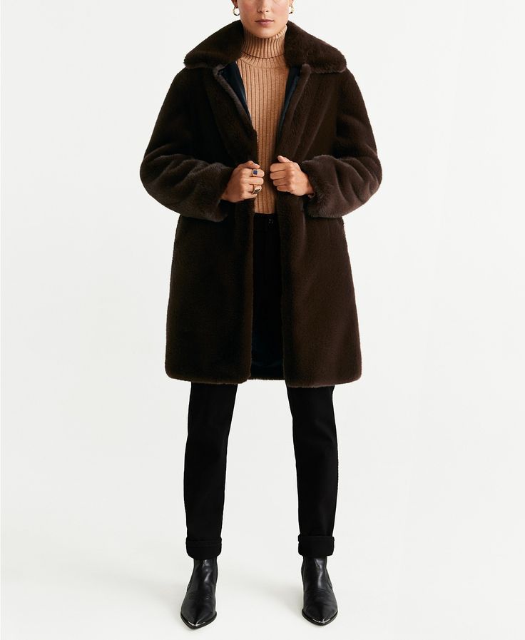 Mango Lapels Faux Fur Coat Reviews Women Macy S Brown Mango Lapels Faux Fur Coat Reviews, Mango Brown Fur Coat