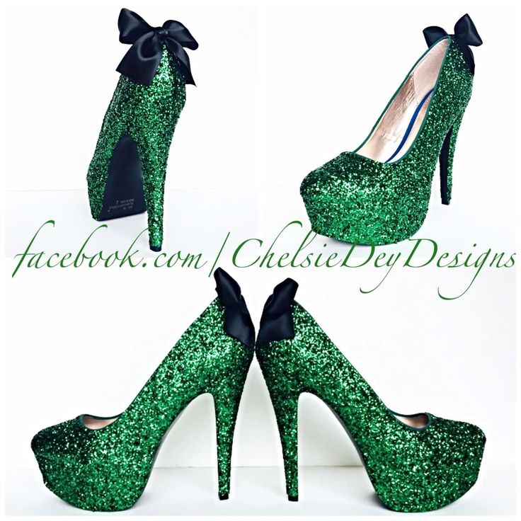 emerald green sparkly heels