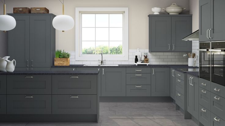 Charcoal Units With Black Granite Worktop Homebase Kitchens Kitchen Visualizer Home Decor Charcoal Units With Black Granite, Dark Grey Kitchen Units With Black Worktop