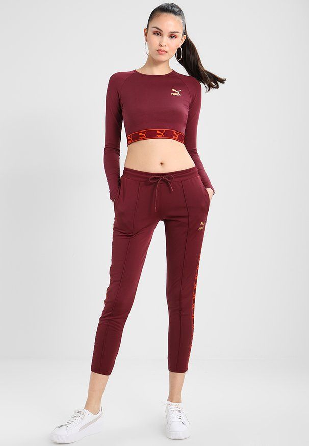 burgundy puma outfit