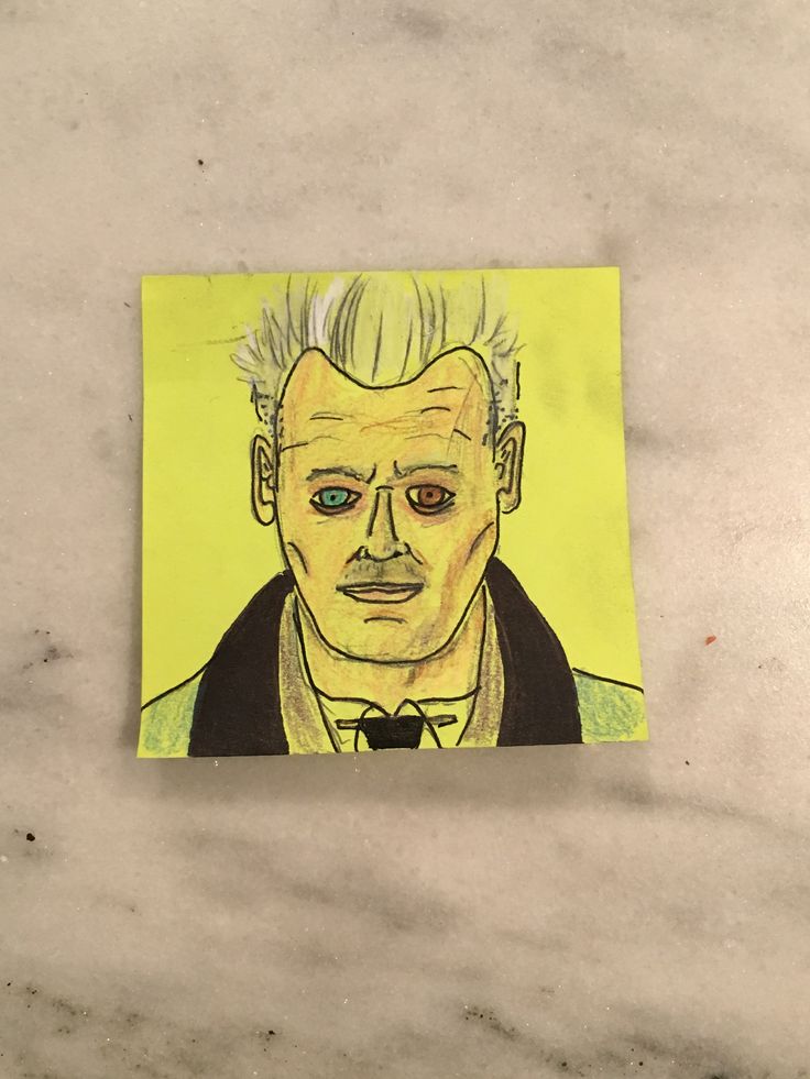 Download The many Faces of Johnny Depp. Grindewald COLOR #postit #pentel #yellow #johnnydepp #grindewald ...