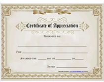 free printable certificates of appreciation