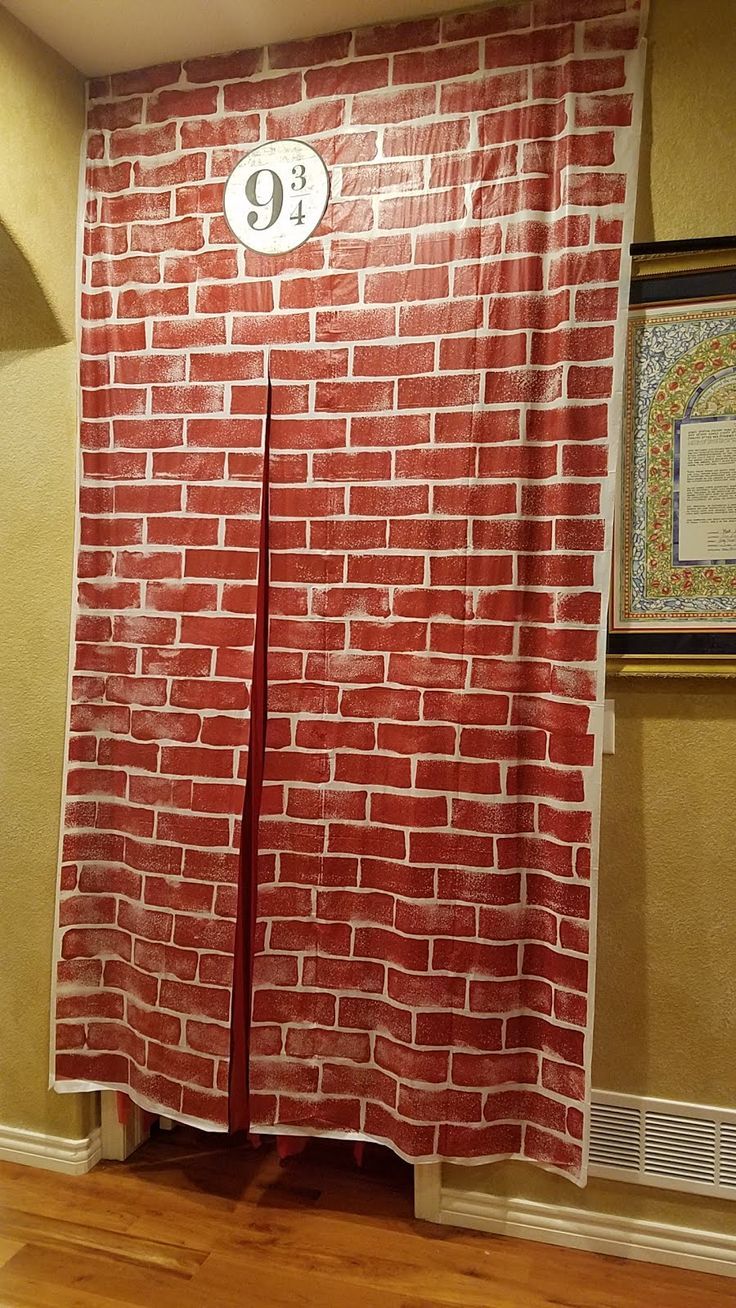 DIY Harry Potter Party Decor: Platform 9 3/4 made out of Dollar Store plastic t...