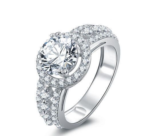 AMDXD Jewelry Silver Plated Wedding Bands for Women Flower AMDXD Jewelry Silver Plated Wedding Bands for Women Flower