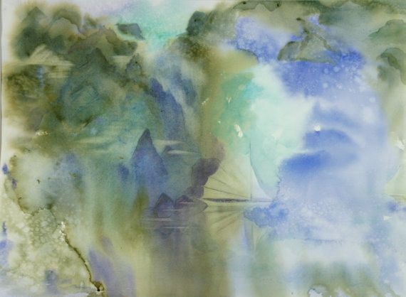 Digital Print Of Original Watercolor Painting By North West Artist Mary Miyakawa 5 X Note Card Printed On Matte Stock