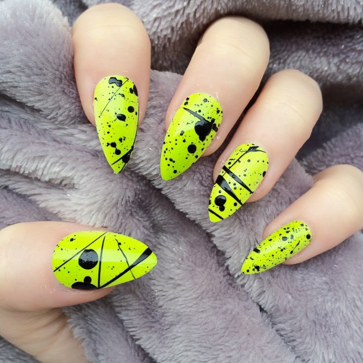 Best 25+ Neon Nails Ideas On Pinterest Fun Nails, Summer Nails Neon yellow and black splatter Stiletto Nails - Best 25+ Neon Nails Ideas On Pinterest Fun Nails, Summer Nails