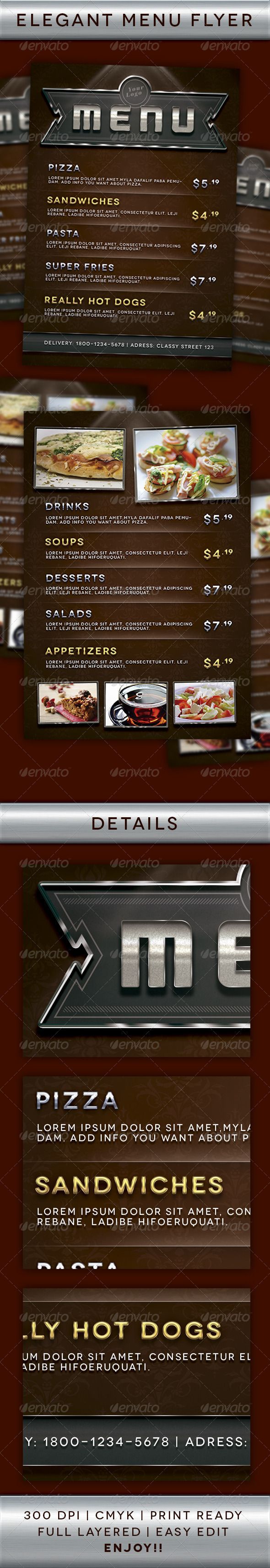 small menu templates