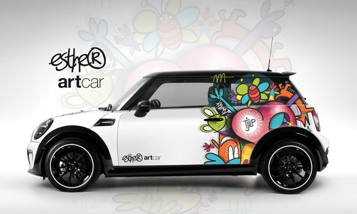 Mini Cooper Design Идеи изображения автомобиля The Mini Cooper Customized Artcar With My Spring Design On It